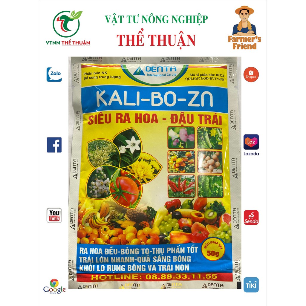 Siêu KALI-BO-ZN phân bón tổng hợp ra hoa, đậu quả