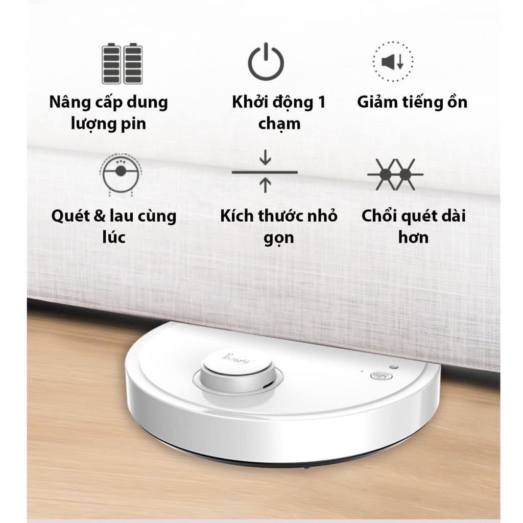 Robot hút bụi lau nhà BOWAI thông minh, Sạc tự động-Qúet nhà, hút bụi, lau nhà