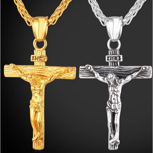Vòng cổ Bằng Thép Không Gỉ Mặt Thánh Giá Thời Trang Unisex