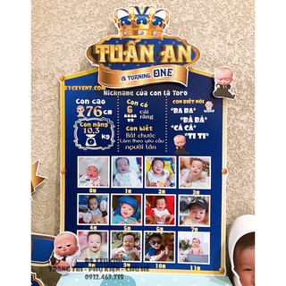 [GIAO NHANH] Bảng thông tin bé trang trí sinh nhật thôi nôi