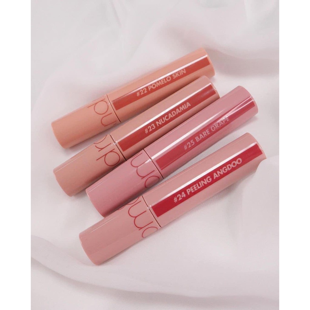 [Mẫu Mới] Son Kem Bóng Romand Màu Cam Đào Juicy Lasting Tint 23 Nucadamia