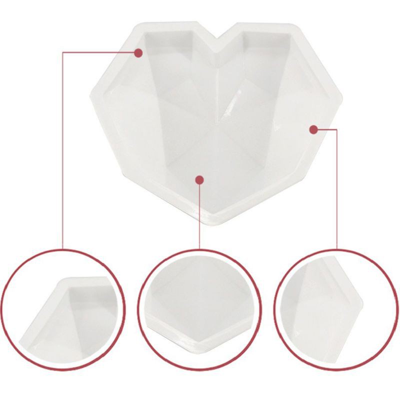 Khuôn silicon tạo hình trái tim 3D trang trí bánh