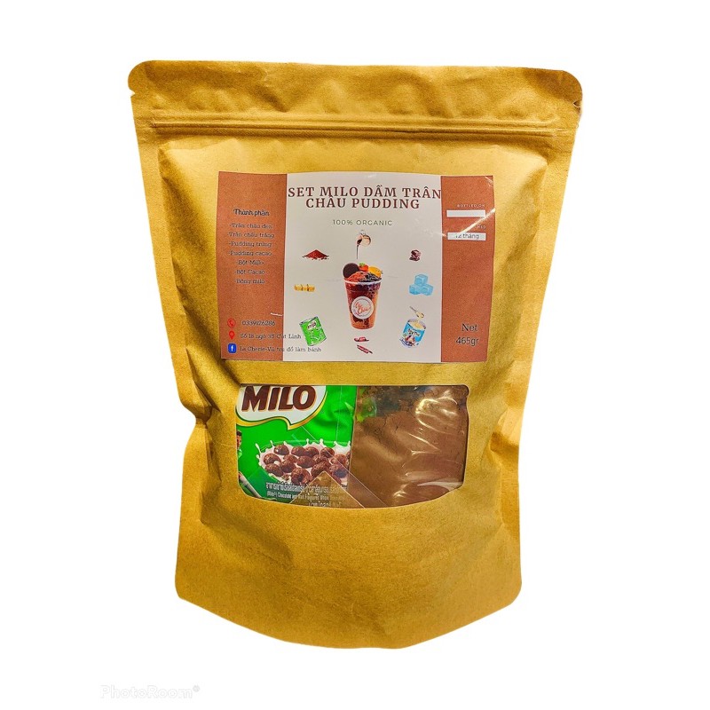 Set nguyên liệu làm MILO DẦM/CACAO DẦM Tặng kèm Công Thức Bất Bại và Puddinggg