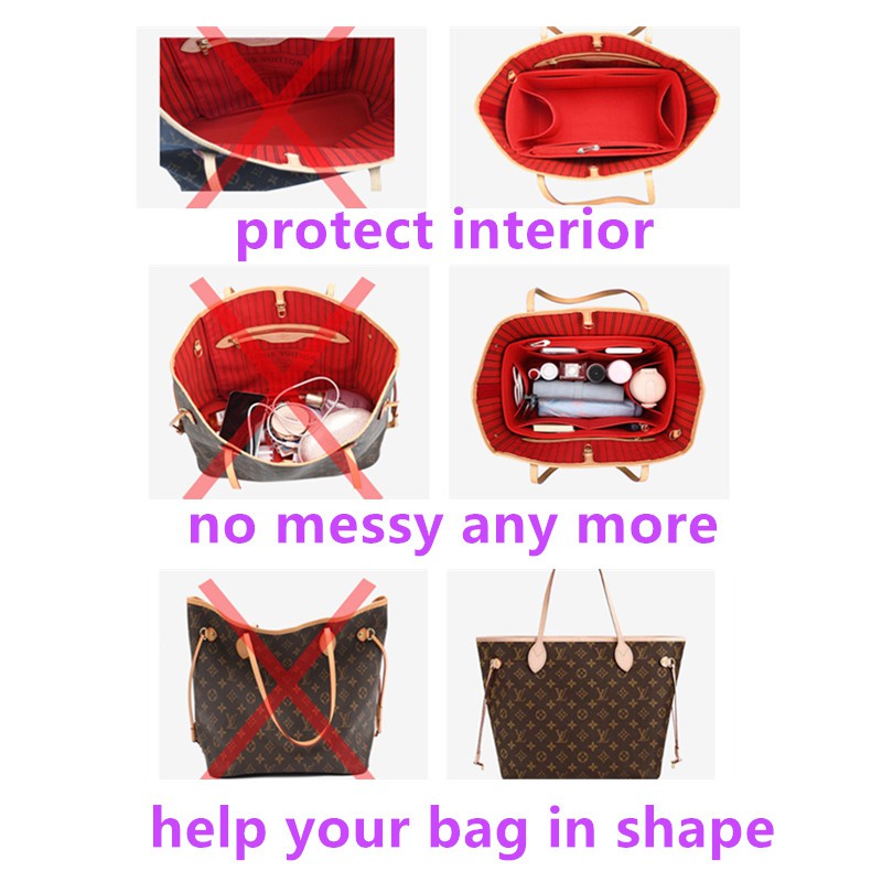Lót túi giữ form LV Neverfull GM MM PM bag organiser insert Túi xách Trọn gói Túi mật Gói thu thập Túi dọn dẹp
