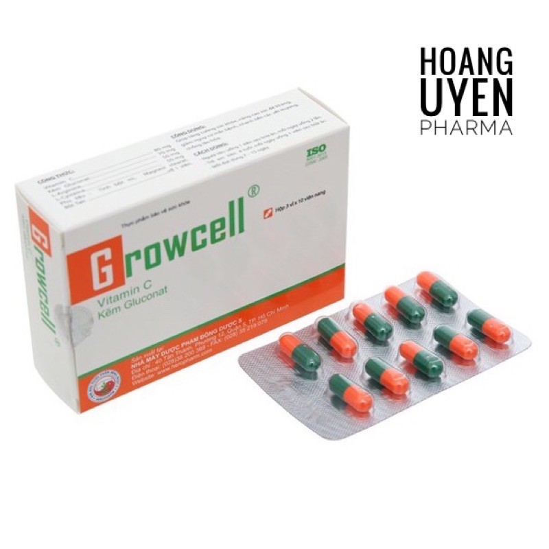 Viên uống Growcell Hộp 30 viên - ngừa mụn, sáng da, tăng đề kháng