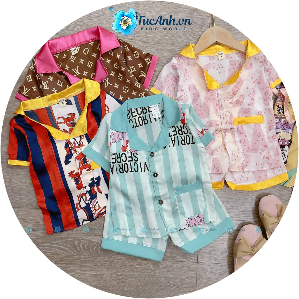 Bộ Pijama Cho Bé Gái Size 7-17KG, Bộ Ngủ Lụa In Hình 2D - TucAnh