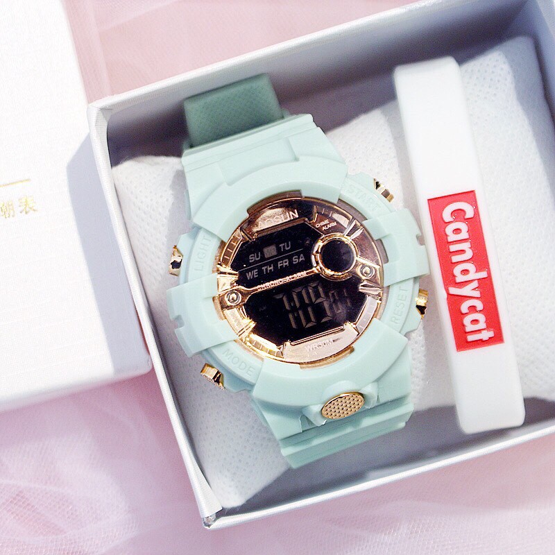 Đồng hồ điện tử thời trang nam nữ AOSUN full chức năng xanh matcha cực hot MS3785