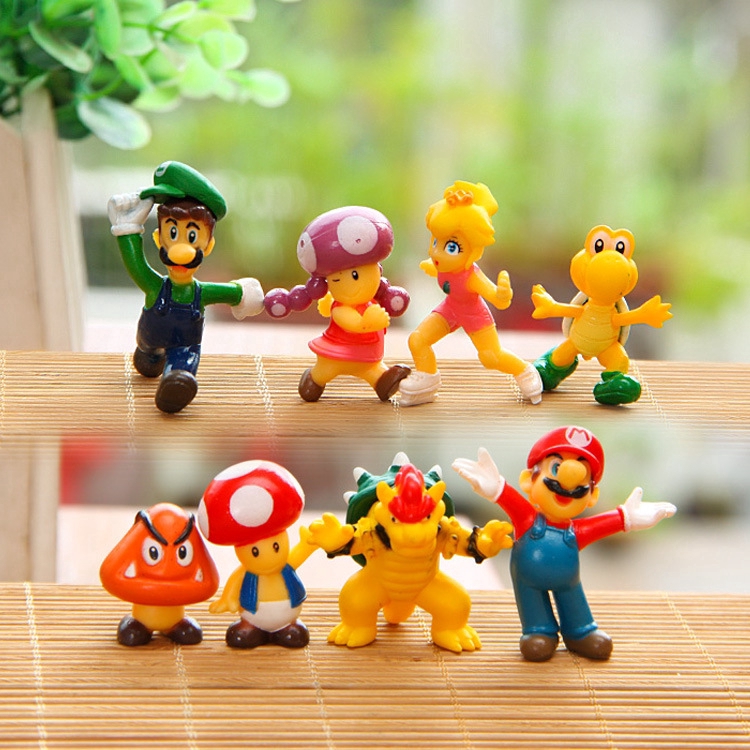 Bộ Sưu Tập Búp Bê Nhân Vật Game Super Mario 8 Cái