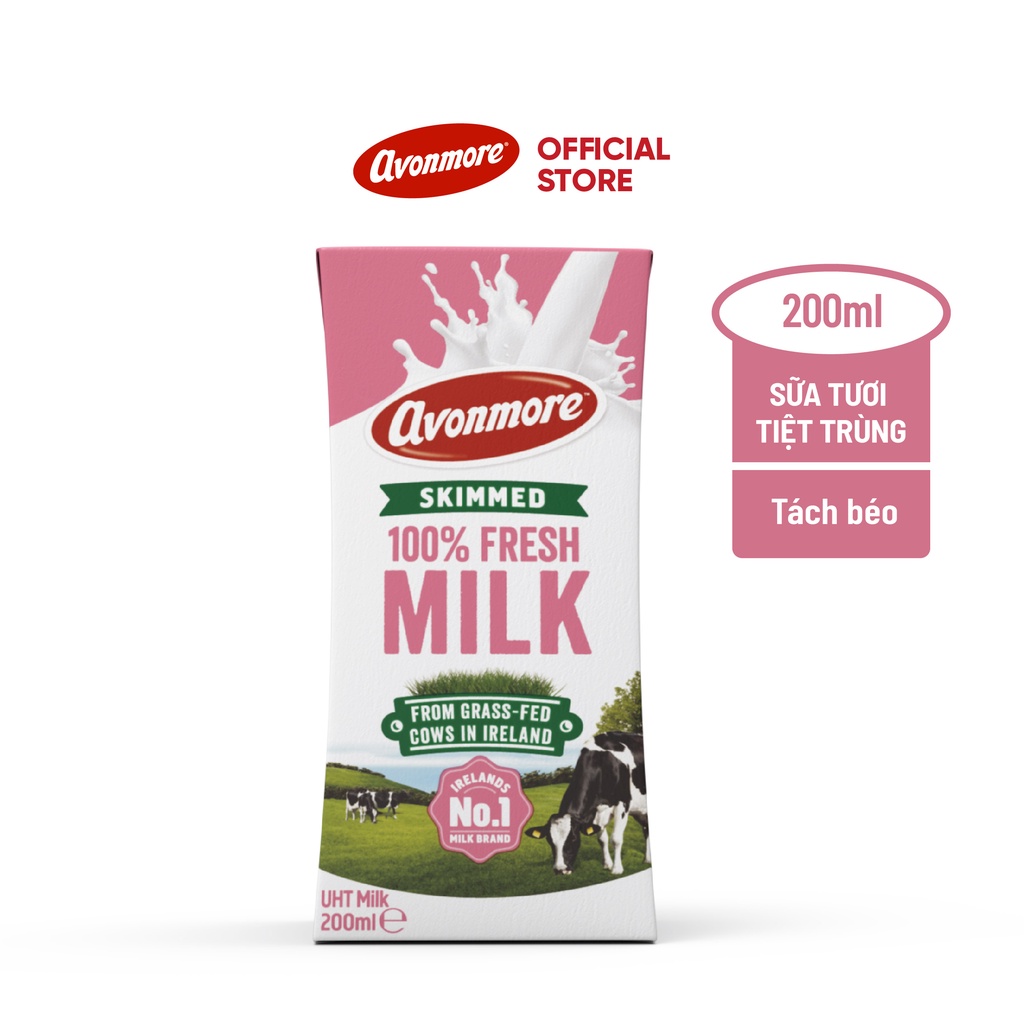 Sữa tiệt trùng tách béo Avonmore 200 ml Avonmore UHT Skimmed 200 ml