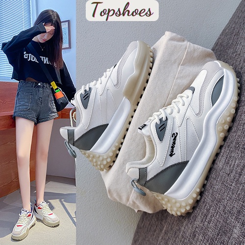 Giày thể thao nữ sneaker trắng đế đinh nhỏ phong cách Hàn Quốc năm 2022 size 36-40 [017]