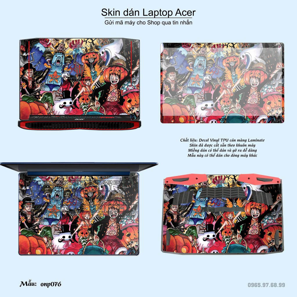 Skin dán Laptop Acer in hình One Piece _nhiều mẫu 6 (inbox mã máy cho Shop)