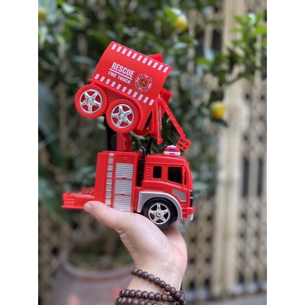 [CỰC CHẤT] Đồ Chơi Xe Cứu Hoả Biến Hình Robot Có Nhạc Và Đèn Siêu Xịn Cho Bé Cưng