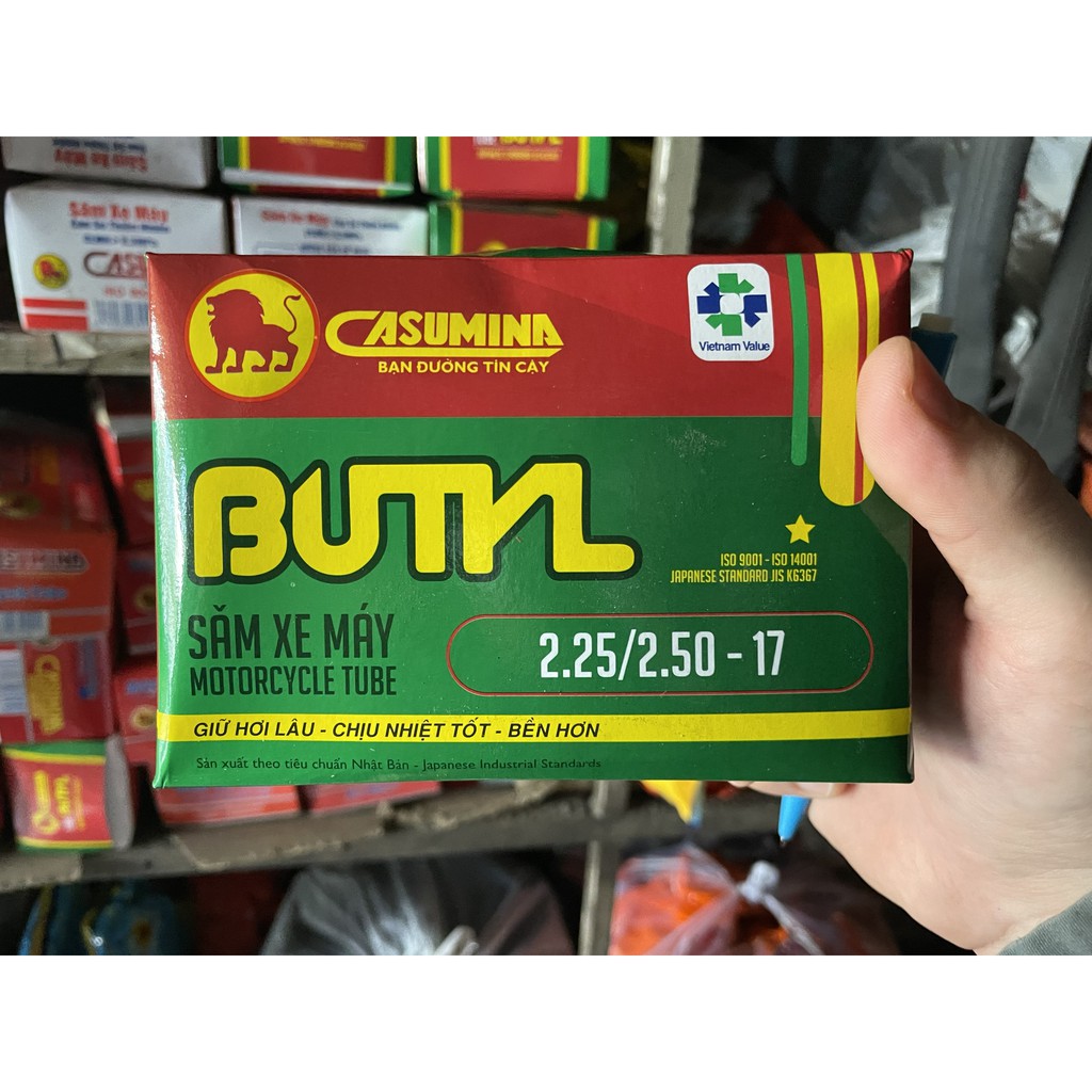 Ruột Săm Xe Máy Casumina Cao Su Butyl - Chỉ Đỏ | Kín Khí Cao, Chịu Nhiệt Độ, Tiết Kiệm Nhiên Liêu | Ba Phi Shop