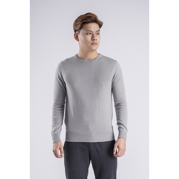 Áo len dài tay nam KWIN KWO001W8 cổ tròn, mỏng, cotton pha mềm mịn, nhẹ xốp, màu sắc dễ mặc