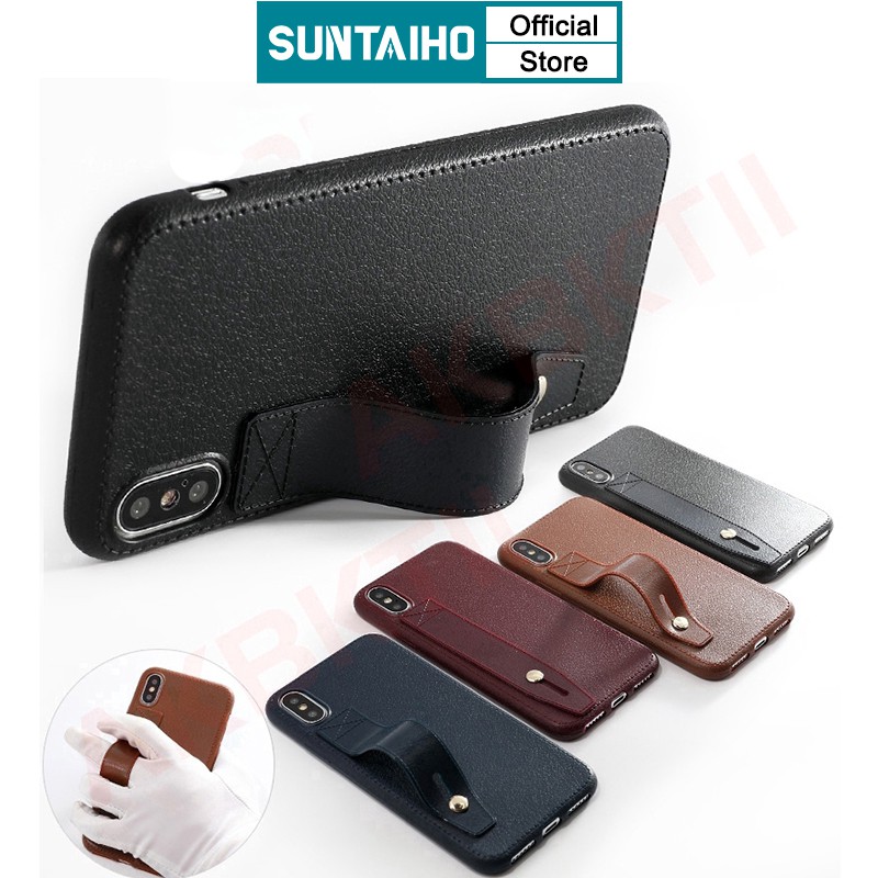 Ốp Điện Thoại SUNTAIHO Bọc Da Mềm Phong Cách Thanh Lịch Có Giá Đỡ Cho IPhone 6 6s X Xs Max Xr 7 8 Plus Xr 6s Plus