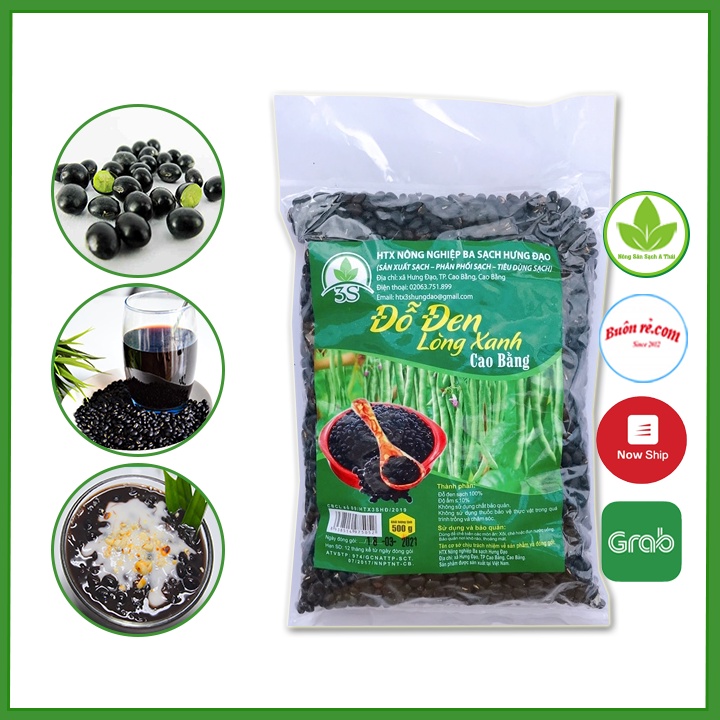 (500G) Đỗ đen xanh lòng hạt nhỏ thuần chủng - Đậu đen quê sạch giải nhiệt mùa hè 00013