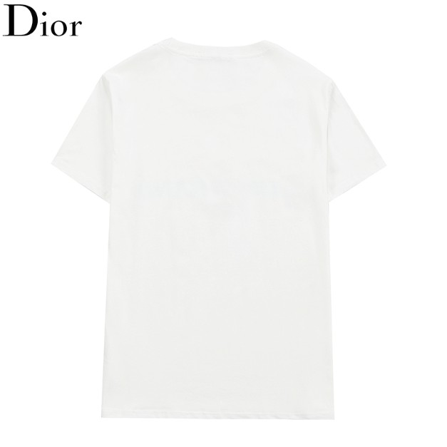 Áo thun cotton ngắn tay in chữ dior thời trang cho nam và nữ