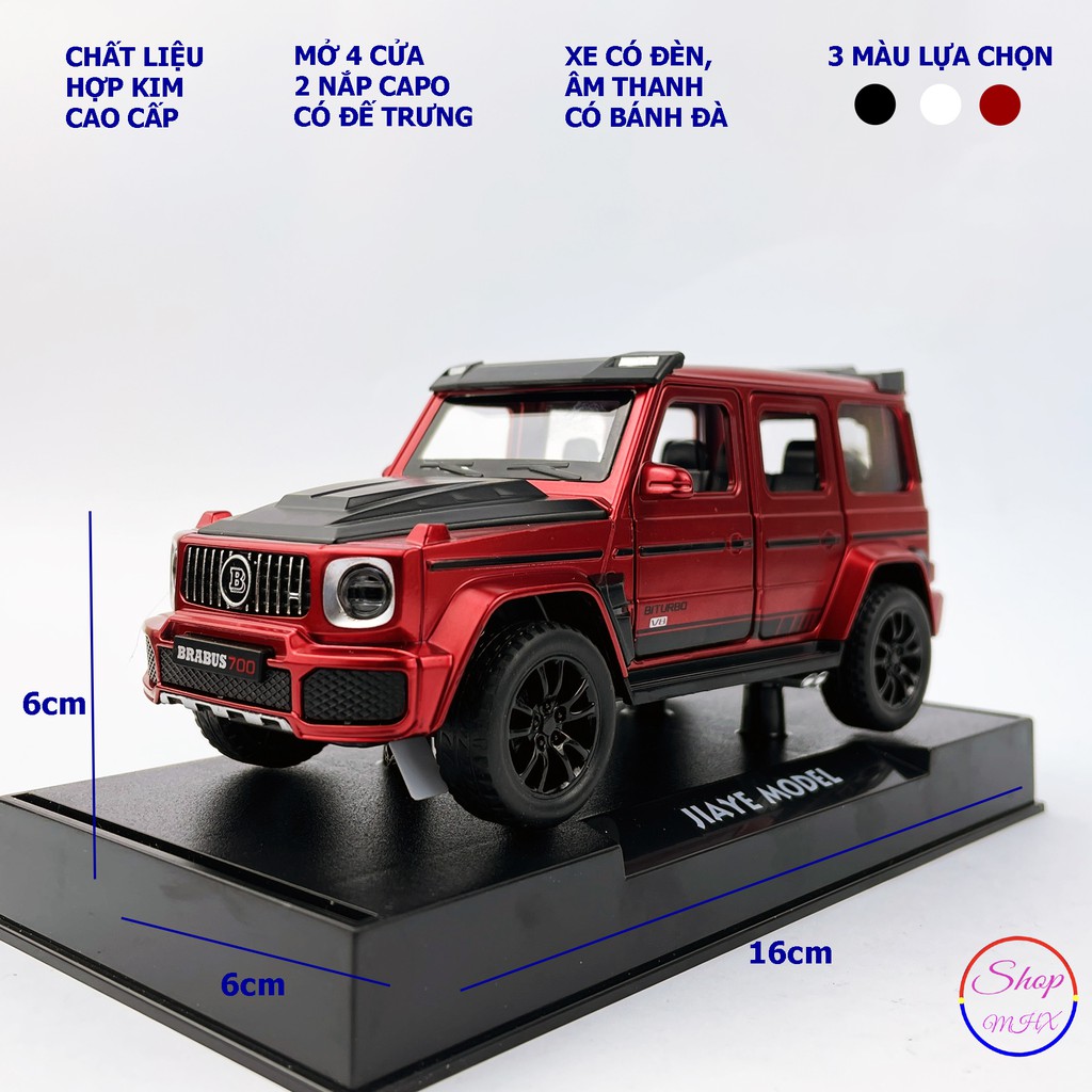 Xe ô tô đồ chơi mô hình xe Mercedes G63 Brabus 700 TẶNG KÈM BIỂN SỐ tỉ lệ 1:32 hãng DoubleHorses