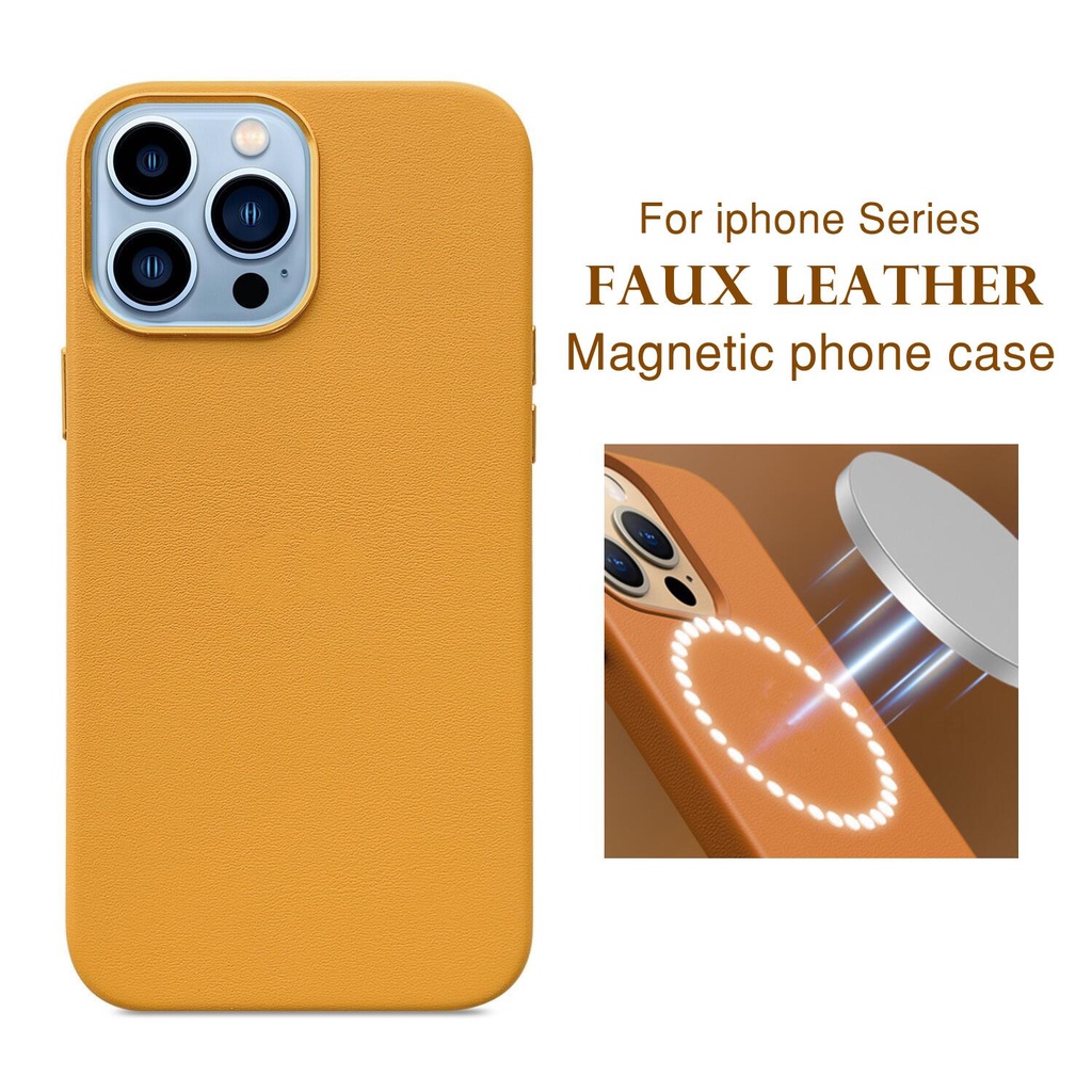 JBY C5 Ốp Điện Thoại Da Từ Tính Cho iPhone12 13pro max Magsafe Magnetic Leather Phone Case compatible for/with Apple