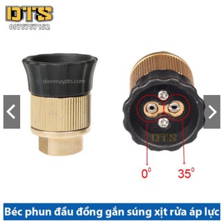 Béc xịt rửa xe 2 lỗ bằng đồng gắn súng xịt rửa áp lực cao