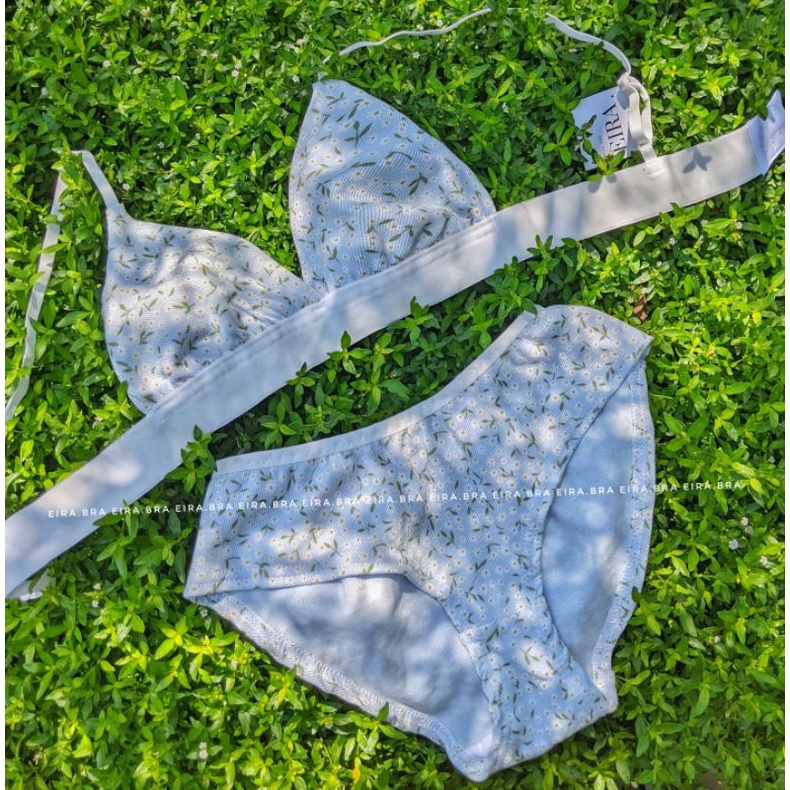 DAISY SET- Bộ đồ lót cotton họa tiết hoa nhí mềm mại dễ thương [TẶNG KÈM MÚT] - EIRA.BRA