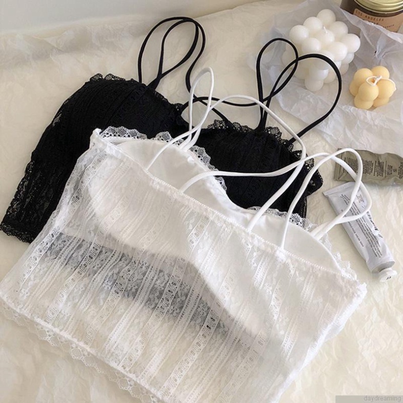 Áo Croptop Áo Tank Top Nữ Hai Dây Phối Ren Thoáng Khí Thời Trang Quyến Rũ Cho Nữ nội y xanh hàng đẹp thấm hút mồ hôi