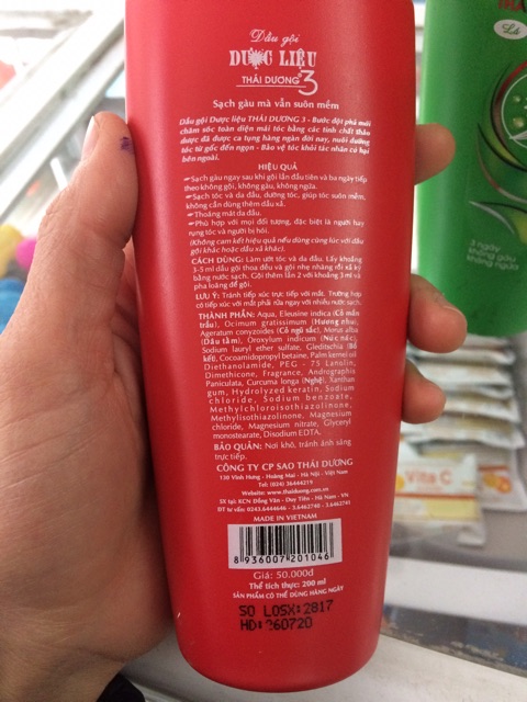 Dầu gội Thái Dương 3