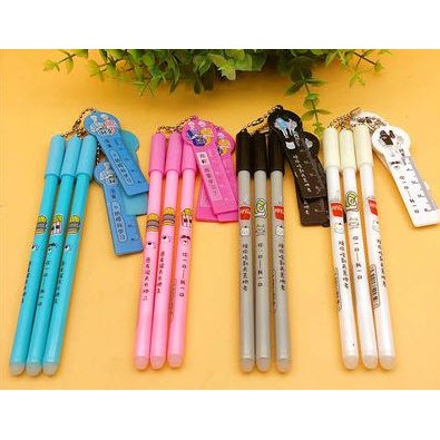 Bút thước cô gái chàng trai D232 hoạt hình dễ thương kute viết gel