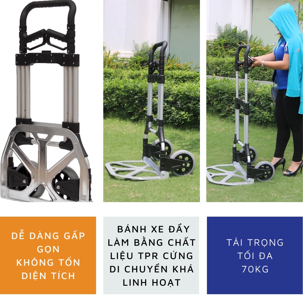 Xe đẩy hàng, xe kéo hàng 2 bánh chuyên dụng Nikawa NK-60DN nhập khẩu Nhật Bản, bảo hành chính hãng