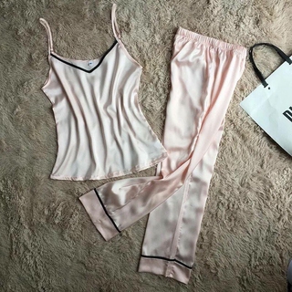 Bộ ngủ lụa 2 dây quần dài