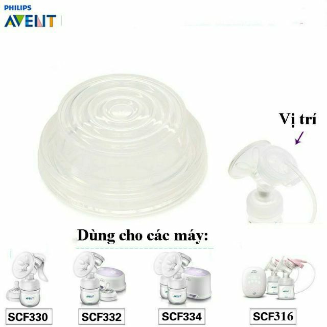 1 Cuống silicone Avent - phụ kiện cho máy hút sữa điện (máy 330,332,334, Hoa tuyết)