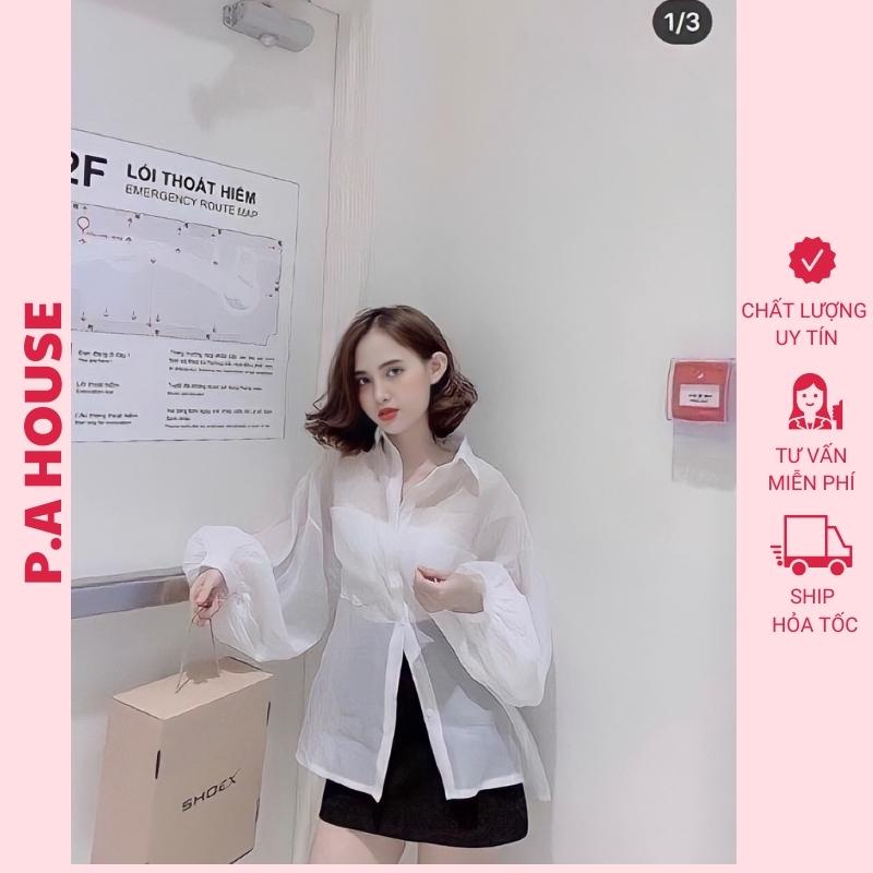 Áo Sơ Mi Voan Form Rộng Vải Mềm Mịn Đẹp