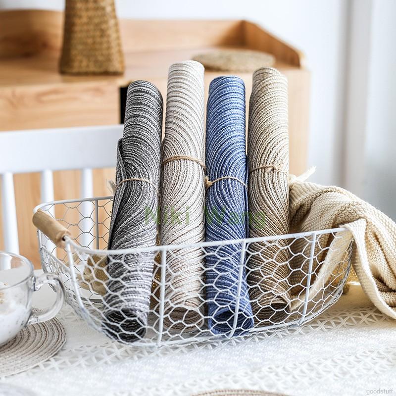 Tấm lót bàn ăn hình tròn bằng cotton pp bện chịu nhiệt kích thước 15cm