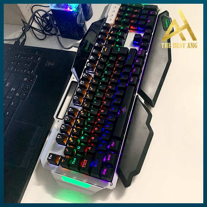 Bàn Phím Cơ Gaming Keycap Xuyên Led Đổi Màu Bosston MK915 Bàn Phím Máy Tính Laptop Có Dây Keyboard Chơi Game