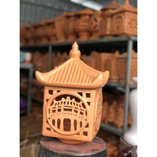 Đèn trụ cổng đất nung,đèn gốm sân vườn