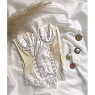 Áo corset trắng kem #2hand