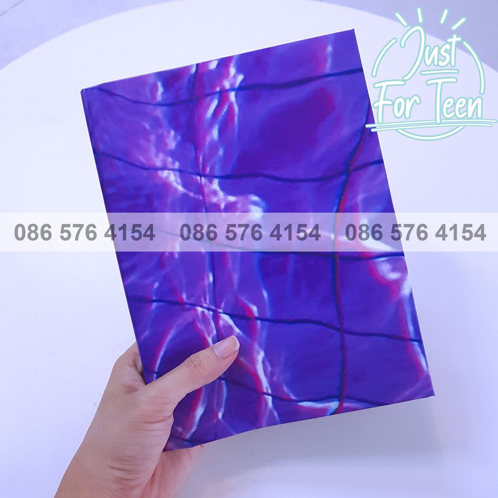 Giấy Bao Tập Hologram bể bơi màu tím - Bọc vở học sinh họa tiết siêu đẹp - Hình Thật, in theo yêu cầu