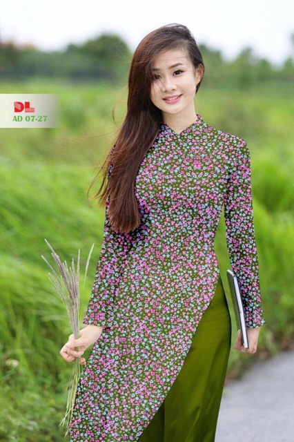 Vải áo dài hoa nhí