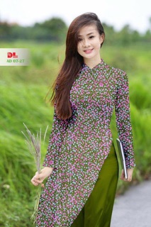Vải áo dài hoa nhí