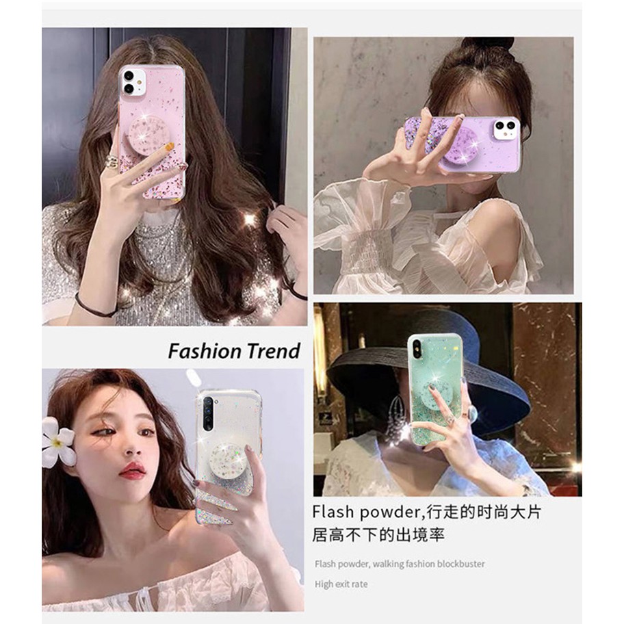 Ốp điện thoại lấp lánh có giá đỡ cho OPPO Reno 5 A93 A15 Reno5 Pro+ 5G Reno4 F A32