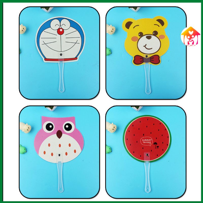 Quạt Nhựa Cầm Tay Size 26*17cm- Quạt Cầm Tay Họa Tiết Hoạt Hình Siêu Đẹp