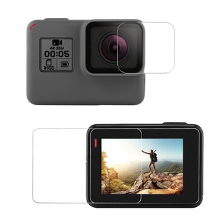 Màn hình hiển thị HD + miếng dán bảo vệ ống kính mặt trước và sau cho Gopro Hero 5 6 7