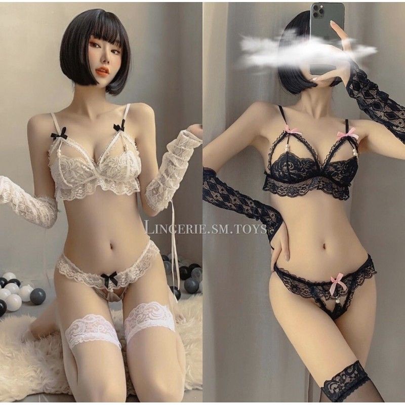 Đồ Ngủ Sexy Cosplay Nữ Lọt Khe Đính Hạt - Bộ Đồ Cosplay ren Hóa Trang Hầu gái Chụp Hình Studio | BigBuy360 - bigbuy360.vn