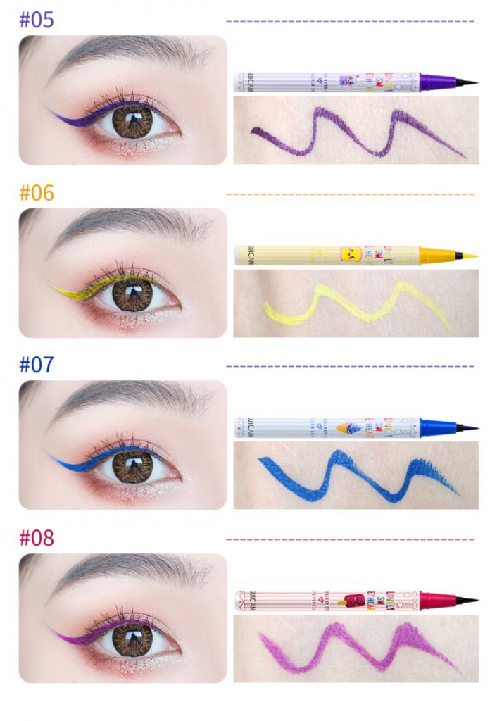 (Hàng Mới Về) Set 8 Bút Kẻ Mắt Dạng Lỏng Màu Neon Trắng Chống Thấm Nước Không Bị Nhòe Guicami | BigBuy360 - bigbuy360.vn