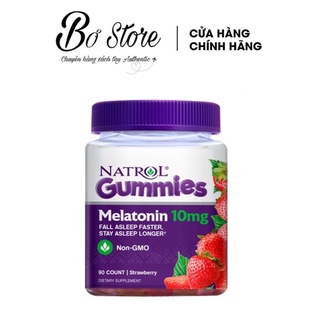 Kẹo dẻo ngủ ngon Melatonin Gummies Natrol 10mg, vị dâu, 90v