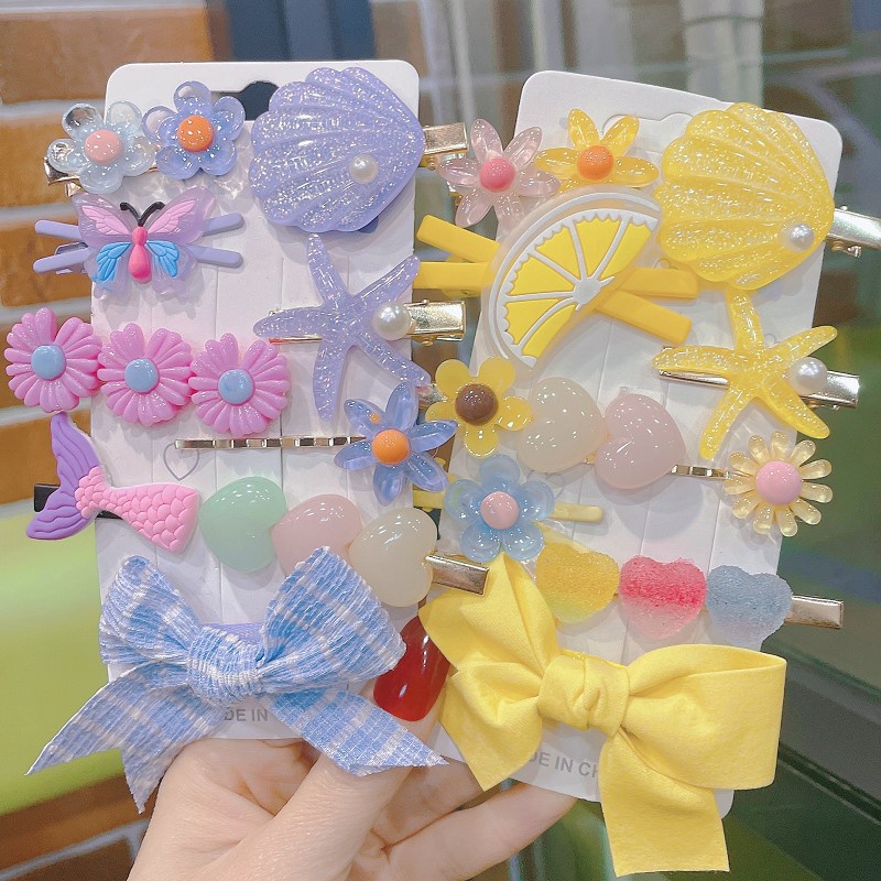 Set 9 Kẹp Tóc Hình Vỏ Sò / Sao Biển Dễ Thương Cho Bé Gái