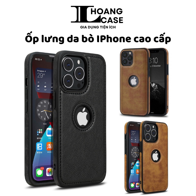 Ốp lưng da IPhone thiết kế hở táo sang trọng cho IPhone 13PRM/13PRO/13/12PROMAX/12PRO/12/11PROM/11PRO/11/XSMAX/XS/7P/8P