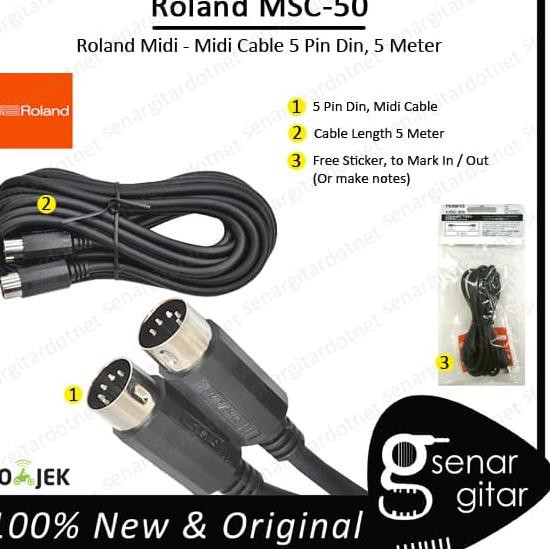 Dây Cáp Midi Cvg Roland Msc-50 5 Pin Din 5m Msc50 Msc 50