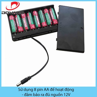  Hộp chuyển đổi 8 pin tiểu AA 1.5V thành nguồn 12V