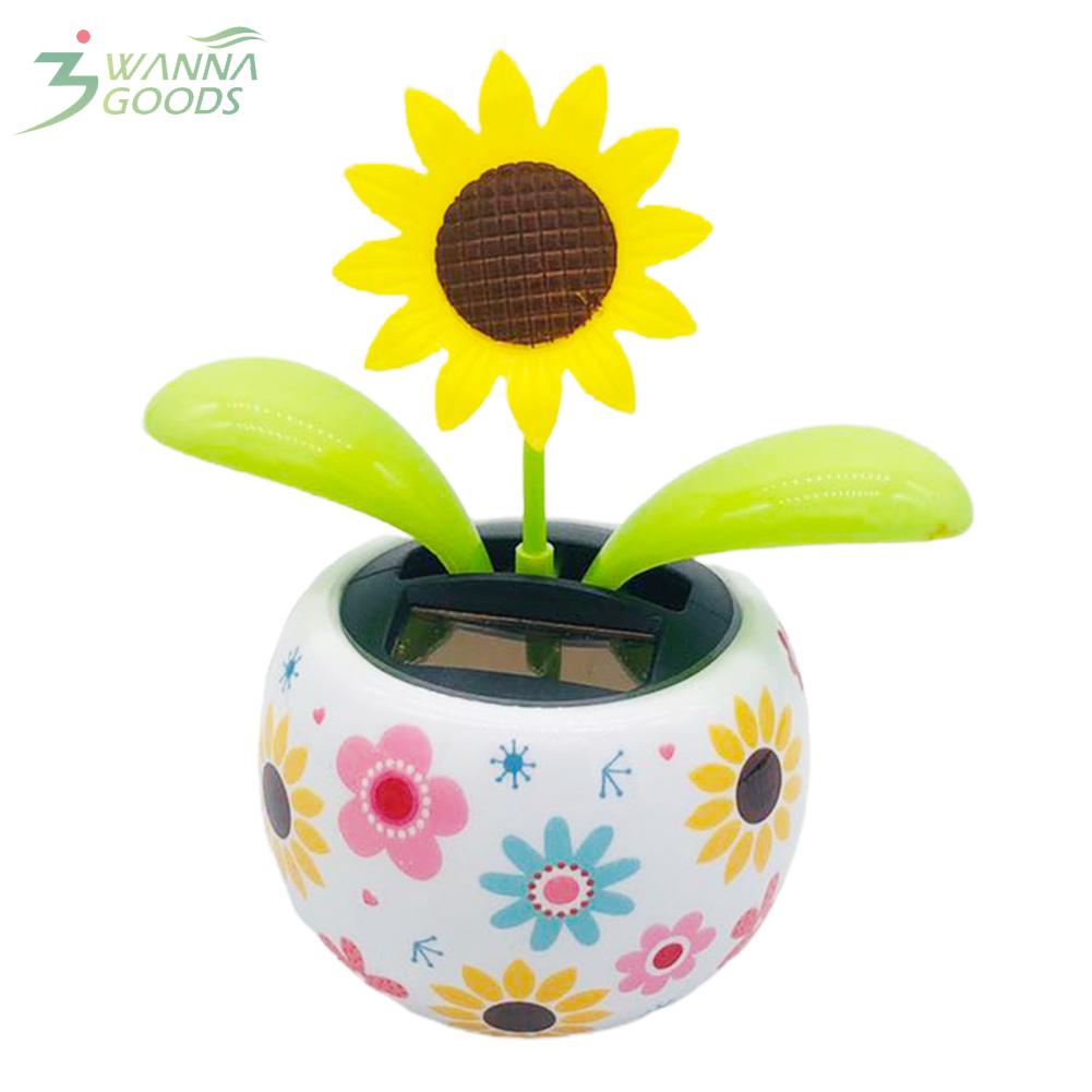 Chậu Hoa Hướng Dương Giả Trang Trí Xe Hơi Dùng Năng Lượng Mặt Trời